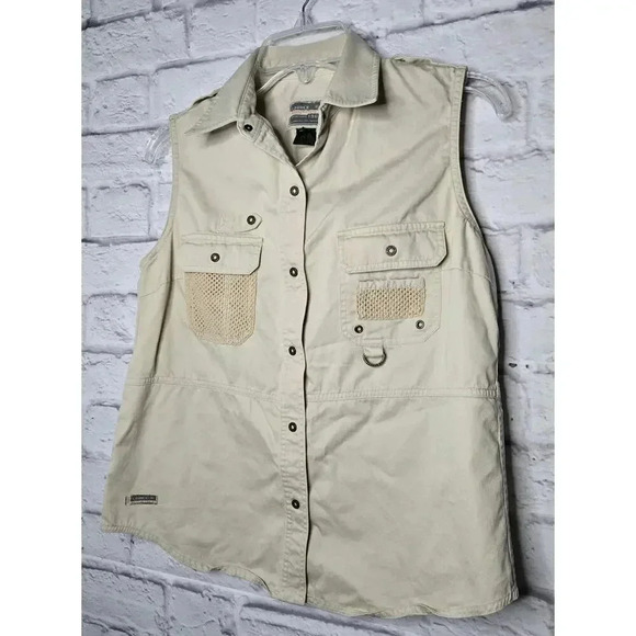 LRL Ralph Lauren khaki casual vest 100% cotton button up size M. - Picture 2 of 11